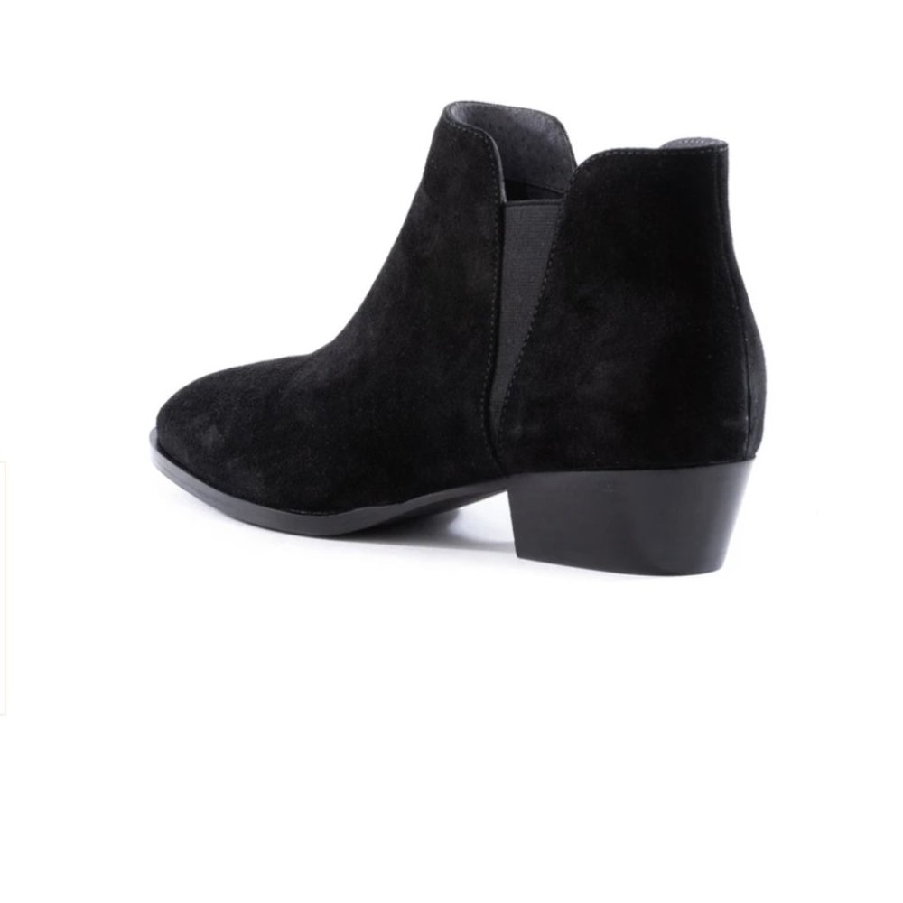 Black Genuine Suede Twin Gore Chelsea Ankle Boots - Picture 4 of 4